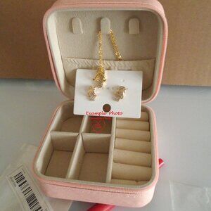 Venus Mini Travel Jewelry Box w/3 Sets of Fashion Earrings